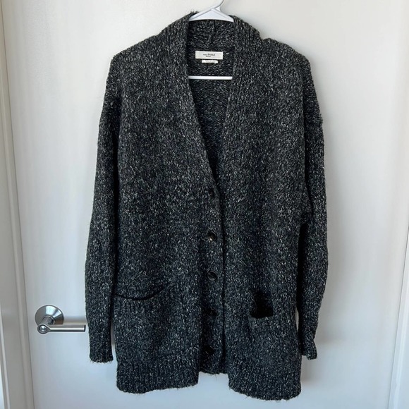 Isabel Marant Hamilton Grey Marled Oversized Cardigan Sweater - Picture 2 of 6